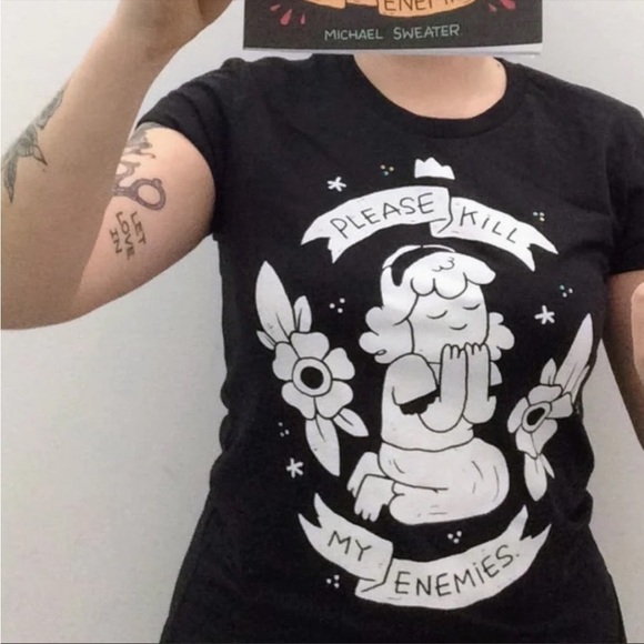𝅺PLEASE kill my enemies t-shirt size XL - Picture 1 of 12